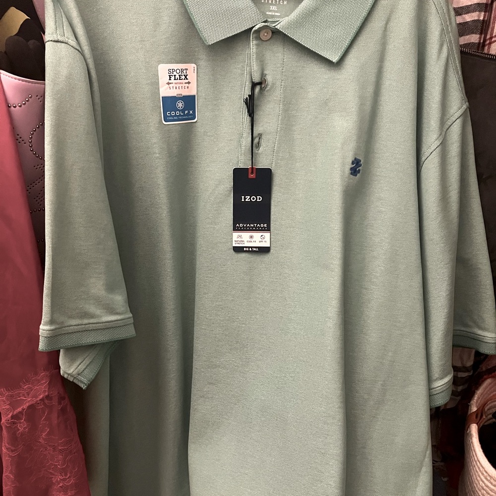 3XL Izod with tags polo sea green